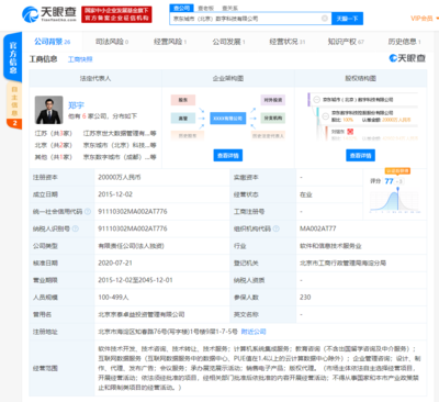 京东城市（北京）数字科技注册资本大幅增至900%，凸显软件技术转让战略转型